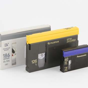 image of MiniDV, DVC Pro and DV tapes