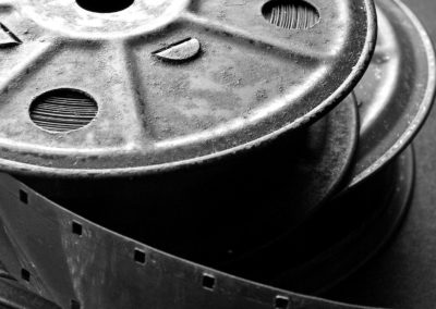 close up of 16mm film reel