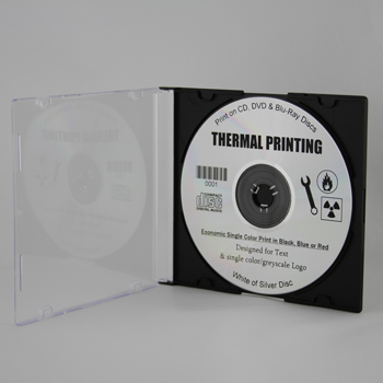 image of CD with thermal printing in slim jewel case